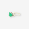 Anillo oro bl. Esmeralda y brillantes