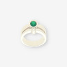 Anillo oro blanco, Esmeralda y brillante