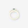 Anillo oro blanco, Esmeralda y brillante