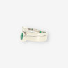 Anillo oro blanco, Esmeralda y brillante