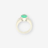 Anillo oro bl. Esmeralda y brillantes