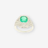 Anillo Vintage oro esmeralda y brillante