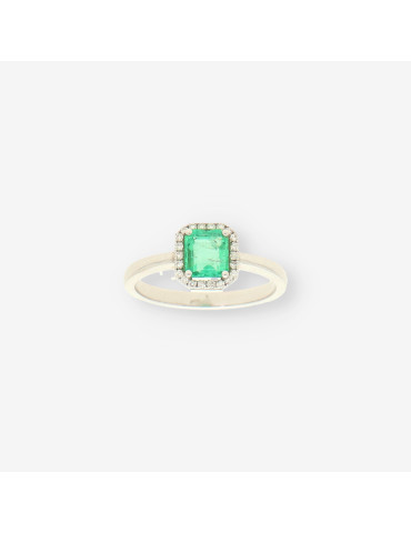 Roseton oro bl. Esmeralda y brillantes