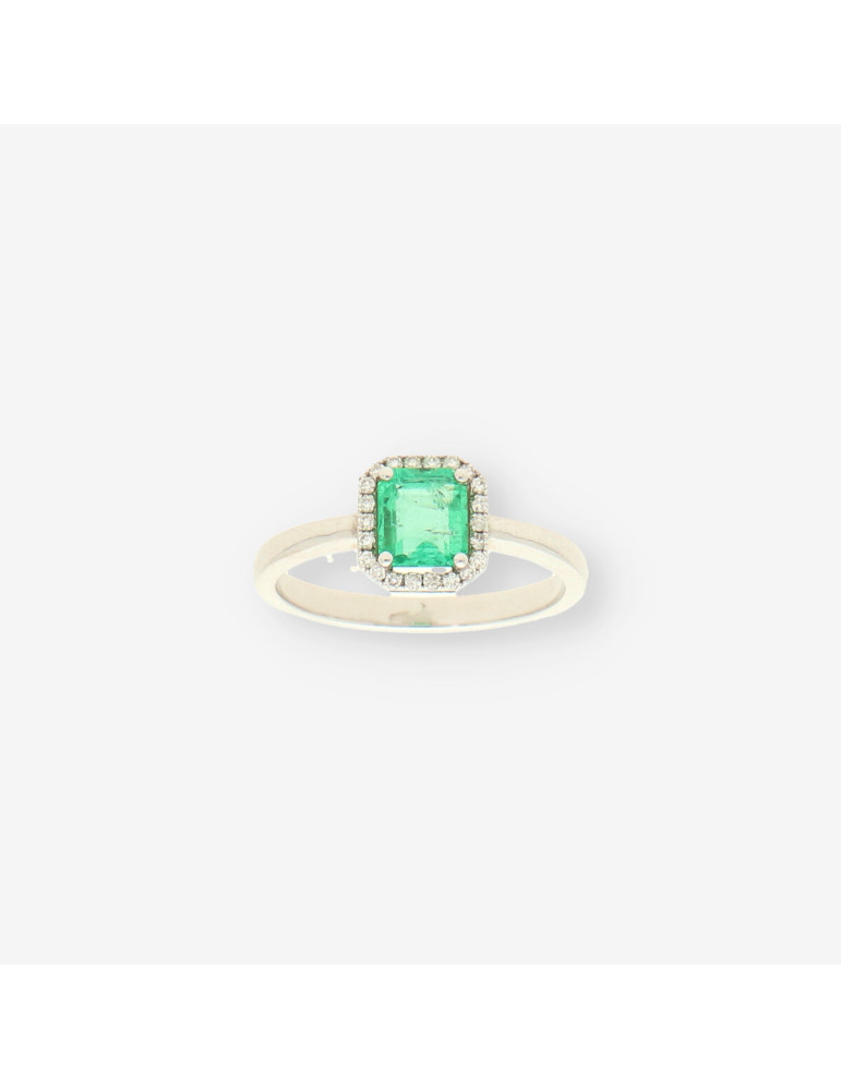 Roseton oro bl. Esmeralda y brillantes