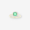 Roseton oro bl. Esmeralda y brillantes
