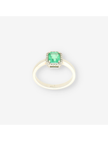 Roseton oro bl. Esmeralda y brillantes