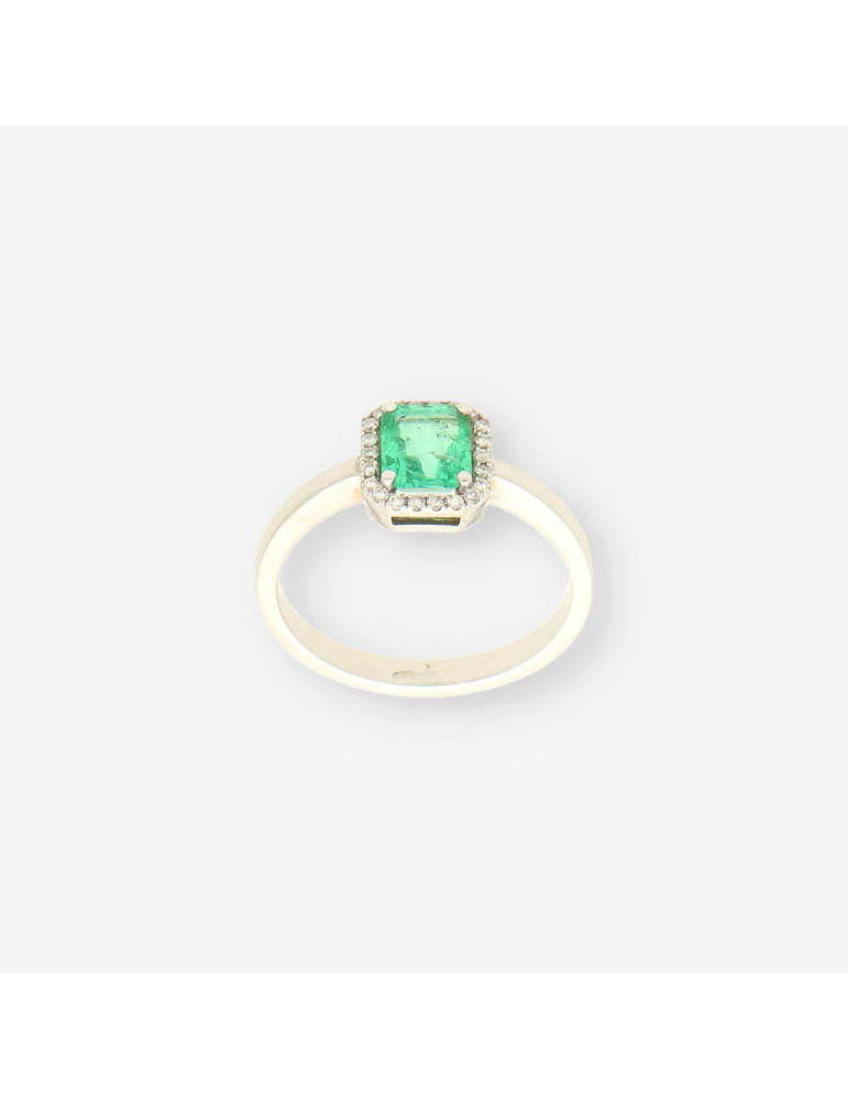 Roseton oro bl. Esmeralda y brillantes