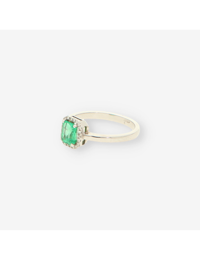 Roseton oro bl. Esmeralda y brillantes