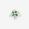 Anillo oro bl. esmeralda y bri