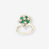 Anillo oro bl. esmeralda y bri