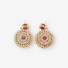 Pendientes largos rubi y brillantes