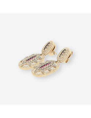 Pendientes rubÃ­, brillantes matiz negro