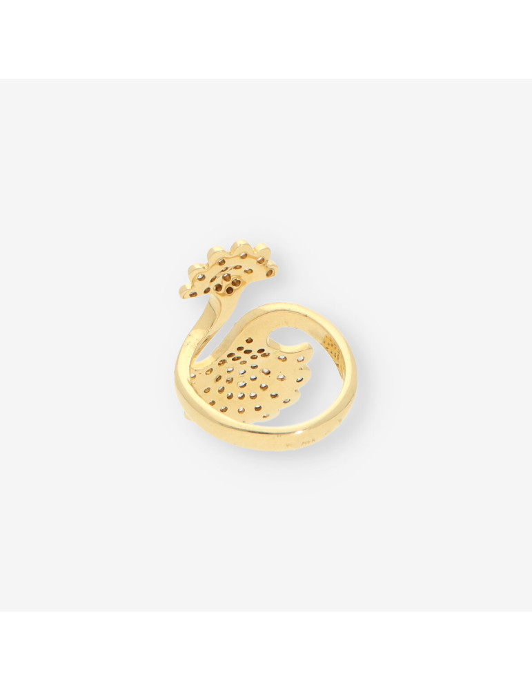 Anillo oro tipo lanzadera circonitas