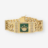Pulsera oro y circonitas simbolo Rolex 