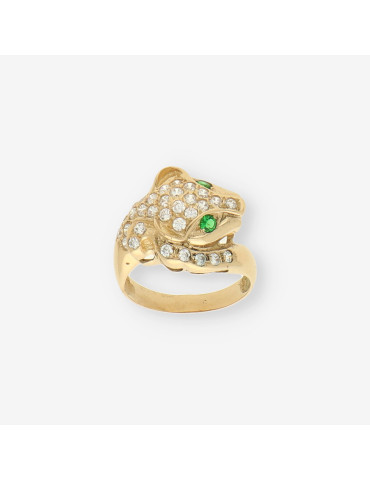 Anillo pantera oro