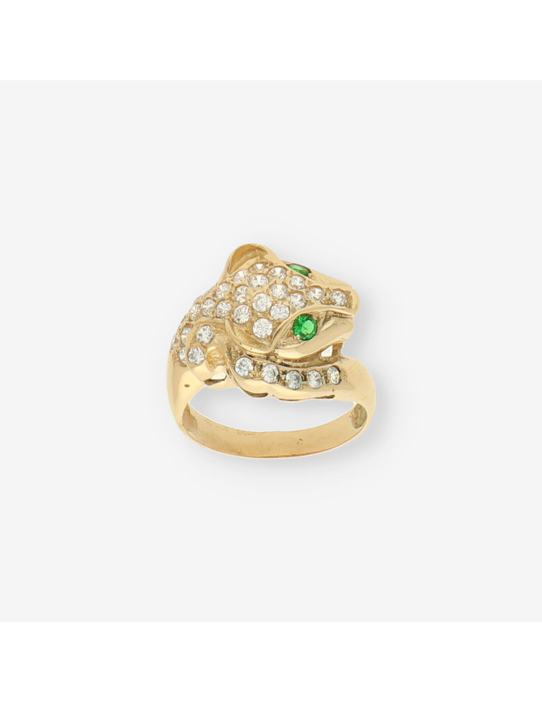 Anillo pantera oro
