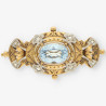 Broche Vintage oro p. azul y diamantes