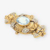Broche Vintage oro p. azul y diamantes