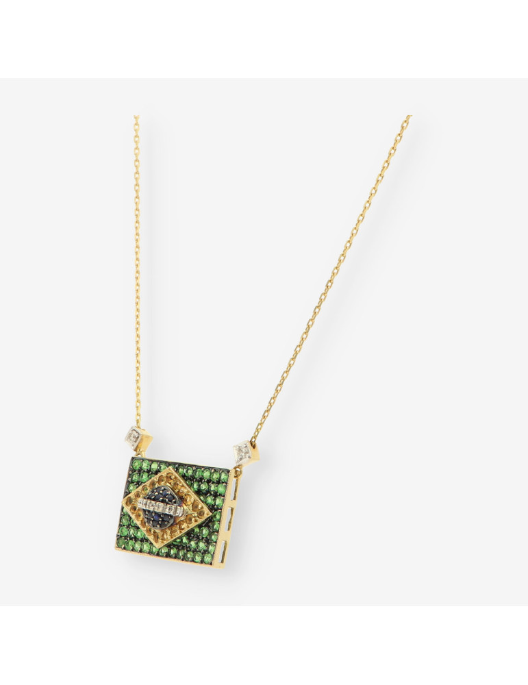 Gargantilla Escudo Brasil oro y bri