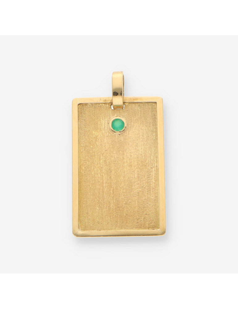 Colgante placa oro y Esmeraldas