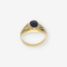 Anillo sello oro piedra azul