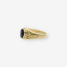 Anillo sello oro piedra azul