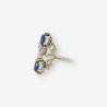 Anillo Diamante oro y piedra azul