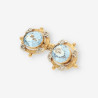 Pendientes Vintage oro p.azul y diamante