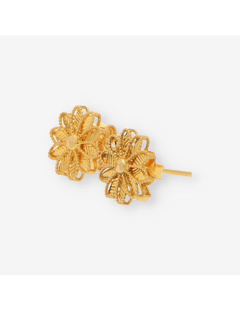 Pendientes flor oro