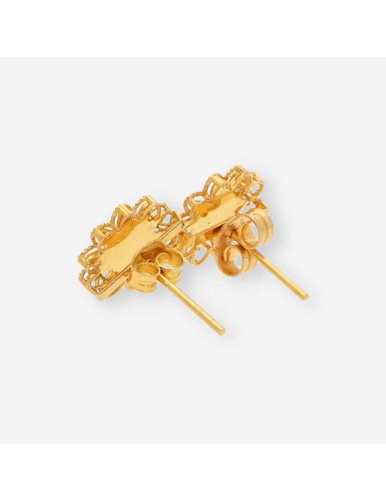 Pendientes flor oro
