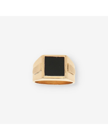 Anillo sello oro y Onix