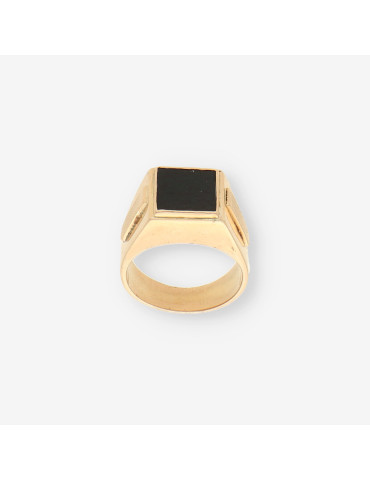 Anillo sello oro y Onix