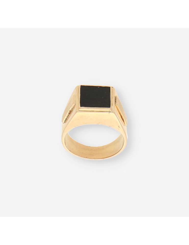 Anillo sello oro y Onix