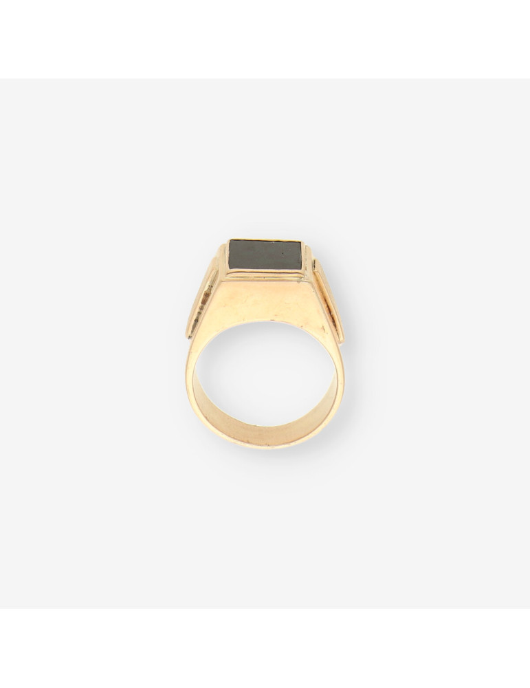 Anillo sello oro y Onix