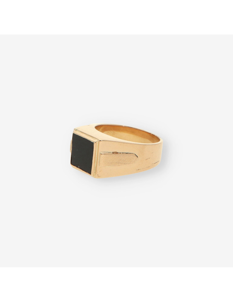 Anillo sello oro y Onix