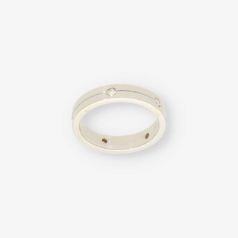 Anillo oro blanco y bri