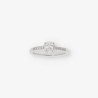 Anillo oro blanco 18kt  diamante central talla pera
