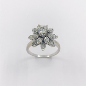 Anillo oro blanco 18kt y diamantes