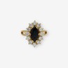 Anillo rosetÃ³n de oro con zafiro y brillantes