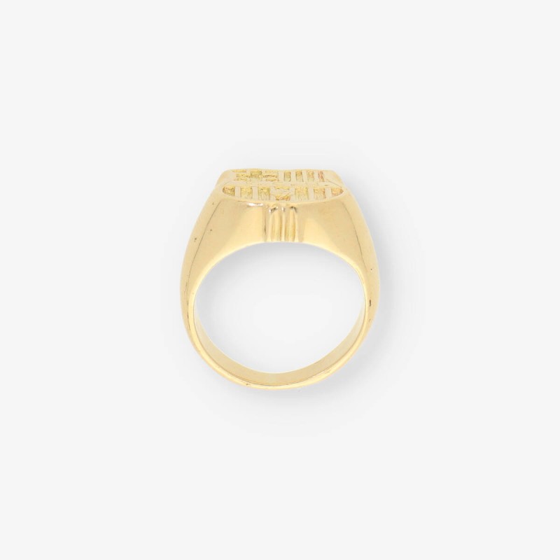 Anillo sello con el escudo del Barcelona en oro 18kt