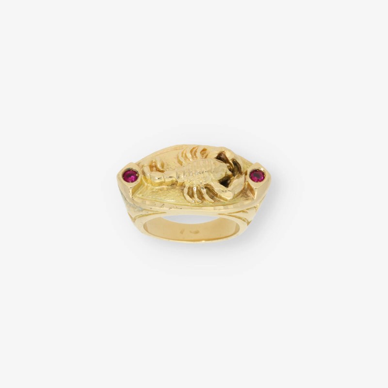 Anillo sello escorpión en oro 18kt