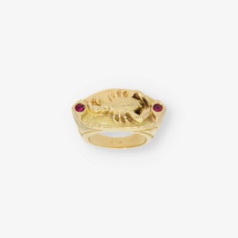 Anillo sello escorpiÃ³n en oro 18kt