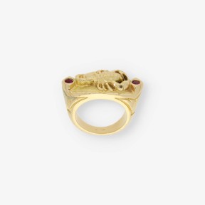 Anillo sello escorpión en oro 18kt