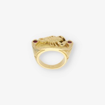 Anillo sello escorpiÃ³n en oro 18kt