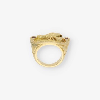 Anillo sello escorpiÃ³n en oro 18kt