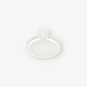 Anillo solitario oro blanco 18kt NUEVO