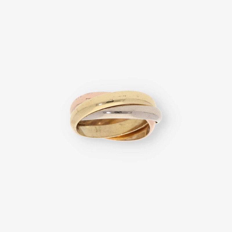 Anillo tricolor en oro 18kt