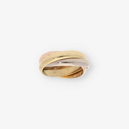 Anillo tricolor en oro 18kt