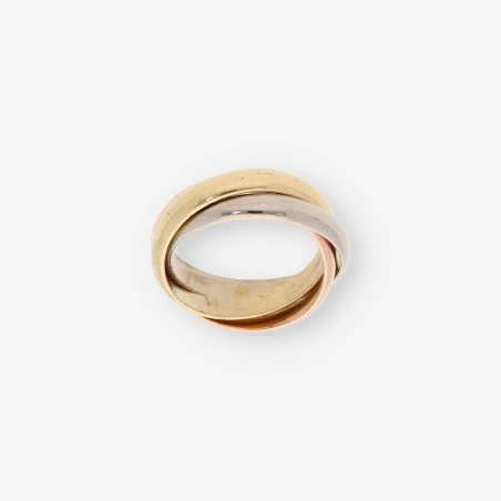 Anillo tricolor en oro 18kt