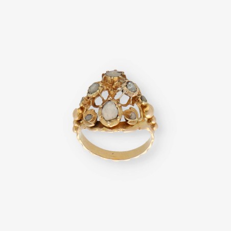 Anillo vintage en oro 18kt con Diamantes